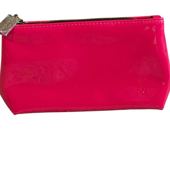 Yves Saint Laurent Handbags - YSL Beaute Yves Saint Laurent Lip Fuchsia Cosmetic Pouch Makeup Bag